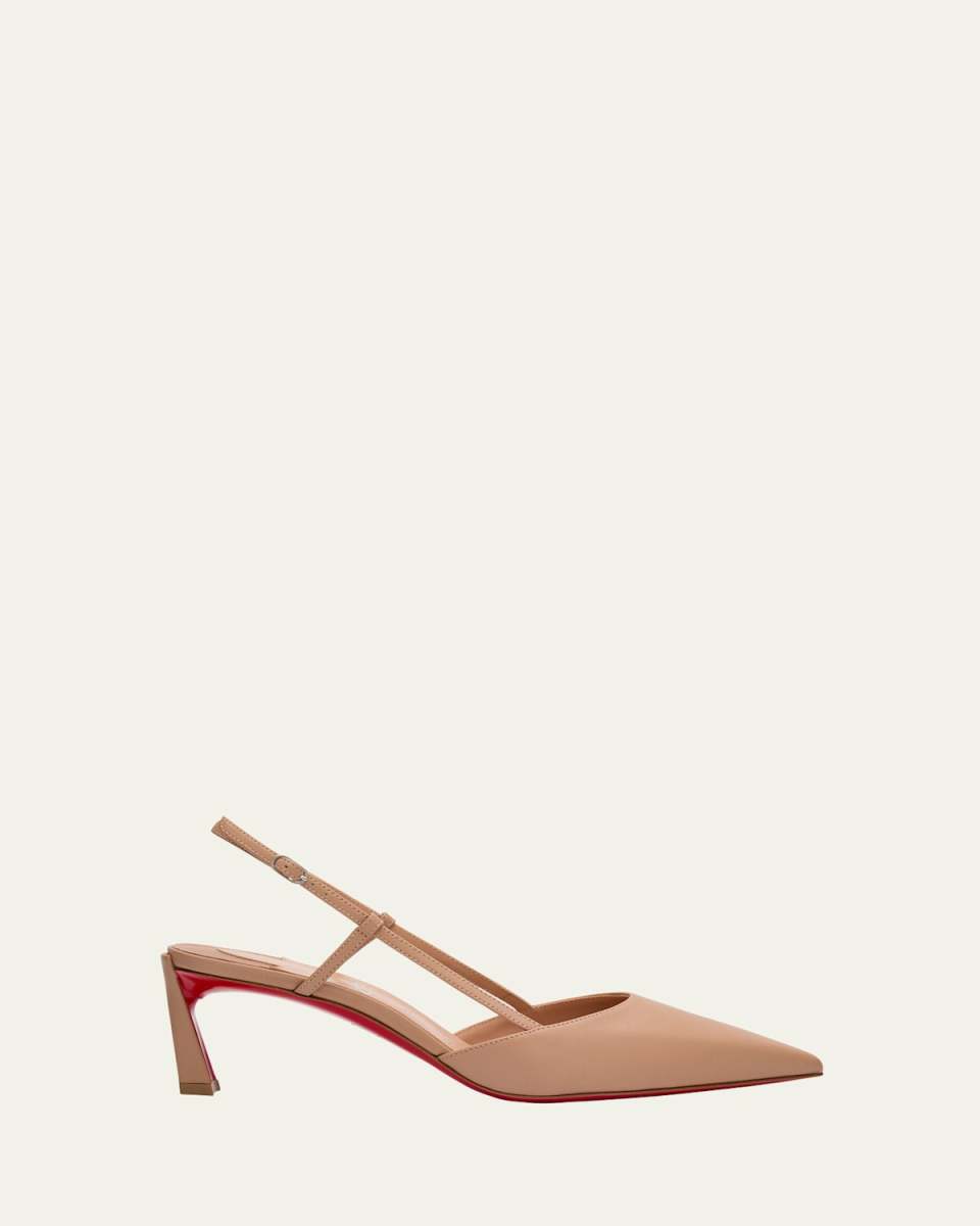 Condoroline Leather Red Sole Slingback Pumps